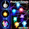 Wettarn 20 ft Polyhedral Dice String Lights LED Dice Lights Strands Extendable Glow in The Dark Party Decorations for Role Playing Game Bedroom Indoor Outdoor Wedding Tree Garden Decoration view 2