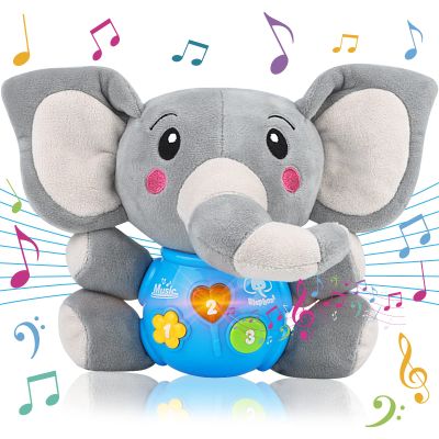 daboot Plush Musical Baby ToysCute Elephant Toys for 3-6-12 Months Boys & Girls, Cute Stuffed Animal Infants Baby Toy Elephant Baby StuffToys for Infants 0-6 Months