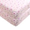 Pink Butterfly Crib Fitted Sheet for Girls 2 Pieces Butterfly Baby Girl Nursery Crib Fitted Sheet 28 x 52 '' view 1