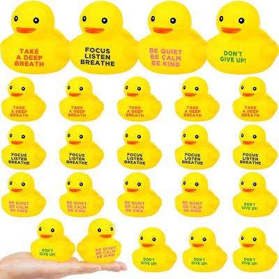 24 Pcs Rubber Duck in Bulk Mini Inspirational Gift Motivational Tiny Rubber Ducks Thank You Gifts Inspirational Party Favors Decorations Birthday Party Favors (1.89 Inch)
