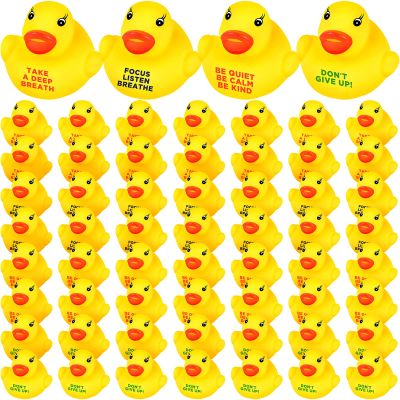 60 Pcs Rubber Duck in Bulk Mini Inspirational Gift Motivational Tiny Rubber Ducks Thank You Gifts Inspirational Party Favors Decorations Birthday Party Favors (1.3 Inch)