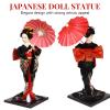 jojofuny Japanese Geisha Doll Kimono Figurine 11 Inch Porcelain Asian Doll Statue for Home Office Decor Japanese Culture view 4