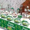 61 Pcs Garbage Truck Birthday Decorations Green Trash Party Tableware Rubbish Recycling Themed Supplies Plates Napkins Tablecloth for Birthday Parties Waste Management Celebrations Serves 20 Guests view 4