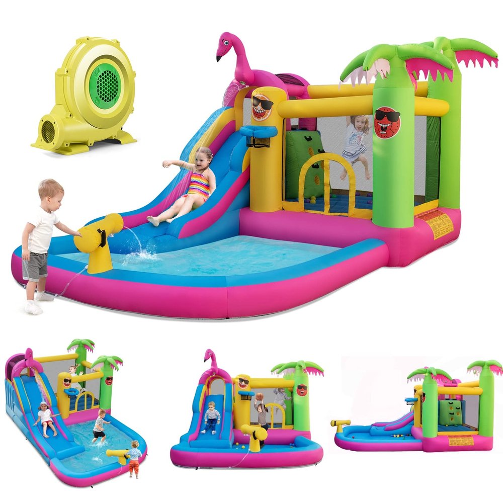 BOUNTECH Inflatable Bounce House with Waterslide & Ball Pit for Outdoor Fun with Ocean Balls, Bouncy Castle Water Slide for Big Kids Backyard Party Birthday Gifts