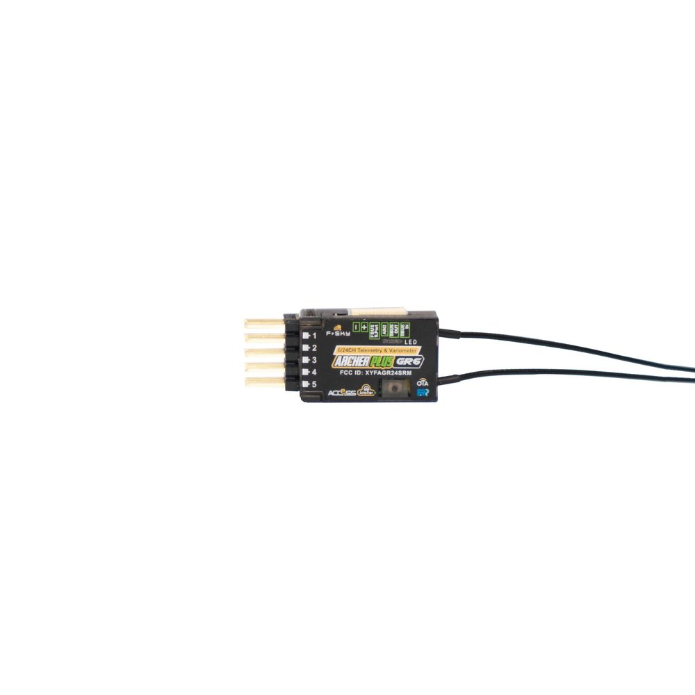FrSky Archer Plus GR6 2.4GHz 6CH Receiver with Enhanced Anti-Interference, Smart Access/ACCST D16, Black Box, Upgraded Variometer, Dual Antennas, SBUS/F.Bus, OTA Update for RC Gliders