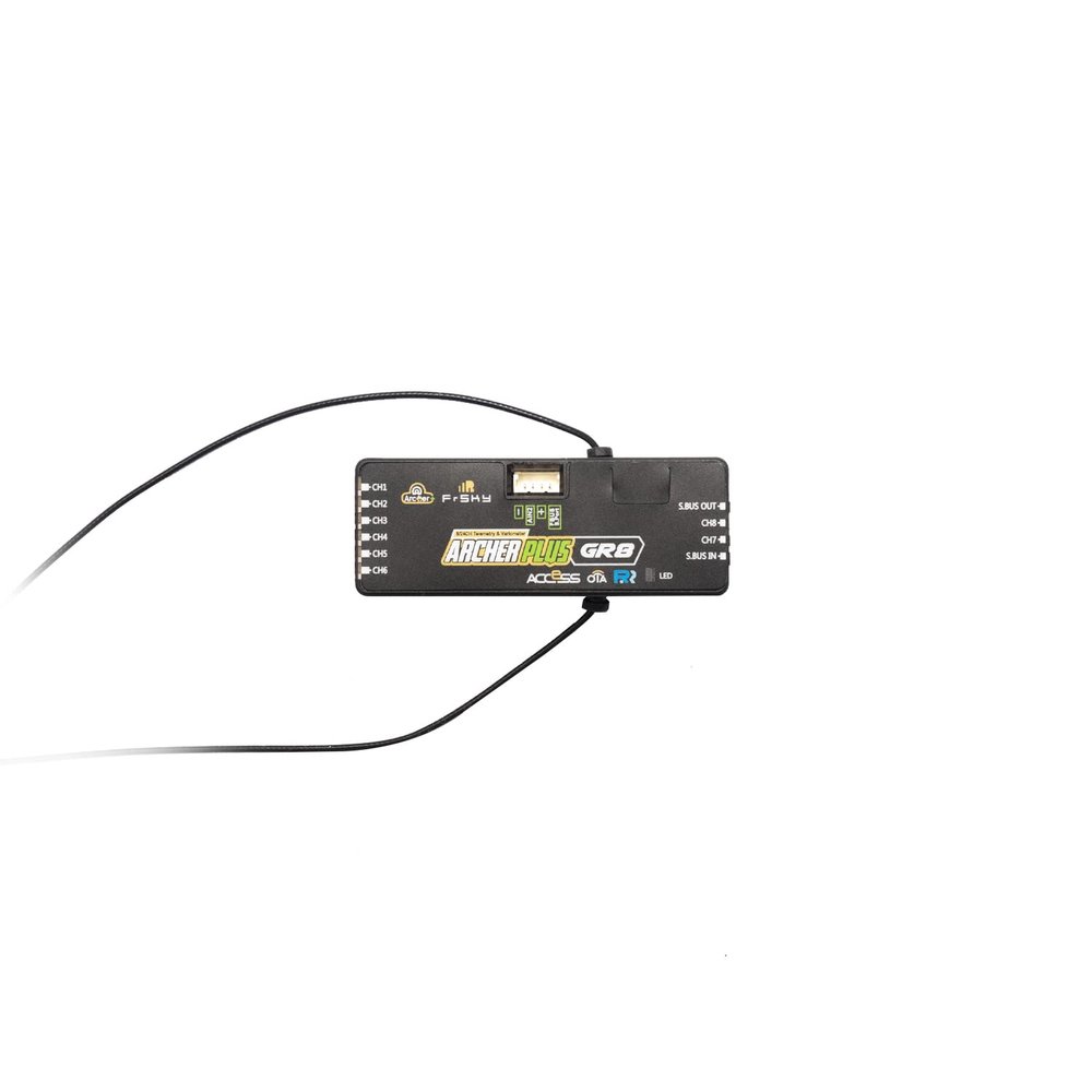 FrSky Archer Plus GR8 Receiver, 8 PWM + 24 SBUS Channels Dual Detachable Antennas Enhanced RF Anti-Interference Upgraded Variometer for Accurate Altitude & Vario Feedback ACCESS & ACCST D16 OTA Update