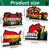 4PCS Juneteenth Wooden Centerpieces Table Decorations June 19th Table Decor Centerpieces Happy Juneteenth Freedom Day Table Topper Sign for Juneteenth Party Home Desktop Wood Craft Center Piece Decor view 3