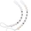 Personalized Pacifier Clip with Name, Customizable Pacifier Clip (2 Pack) (White+Pearl) view 1