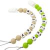 Personalized Pacifier Clip with Name, Customizable Pacifier Clip (2 Pack) (Khaki + Green) view 1
