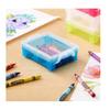 Pack of 32: stackable teal crayon box with lid for easy storage of your crayons view 2