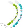 Personalized Pacifier Clip with Name, Customizable Pacifier Clip (2 Pack) (Green + Turquoise) view 1
