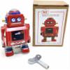 Charmgle Mini Retro Wind-up Robot Toy Clockwork Walking Model Machine Toys Adult Collection Home Decoration Red view 1