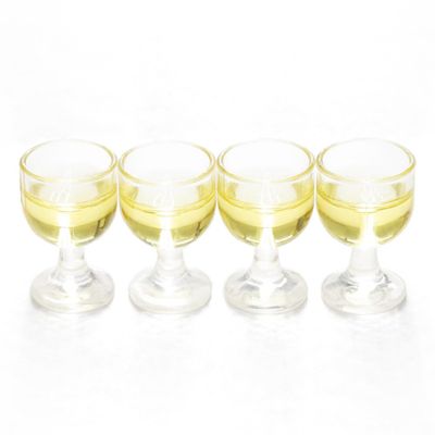 Odoria 1/12 Miniature Wine Glasses 4Pcs Dollhouse Decoration Accessories, White Wine