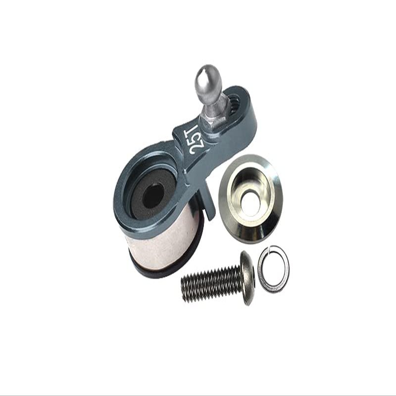GPM Upgrades Aluminum 6061-T6 Servo Horn W. Built-in Spring (for Locking Diff) 1/10 TRX4 Defender Trail Crawler82056-4/ TRX6 Mercedces-Benz G-63 Mag 6X688096-4 RC Car (Gray)