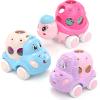 BeAndge Baby Girl Toys Gifts for 1 2 Year Old Girls, Pink Cars for Babies 6-12 12-18 Months, Push and Go Trucks for Toddlers, Soft Rattle Toys for One 1+ Infants First Birthday Valentines Gifts view 1