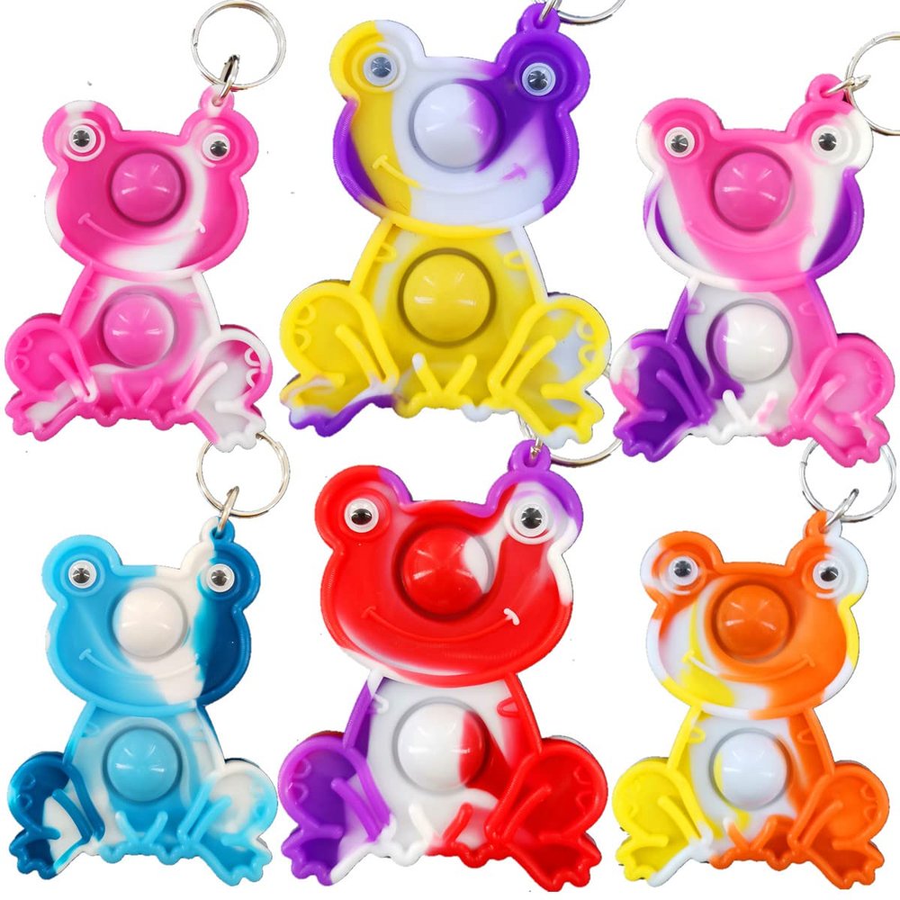 Roaqua 30 Frog Fidget Pop Gifts Prizes For Kindergarten Kids,Bulk Mini Birthday Graduation Summer Party Favors for Classroom students
