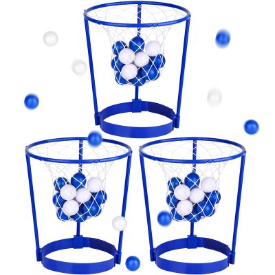 3 Pack Head Hoop Basketball Party Game for Kids and Adults Carnival Games Adjustable Basket Net Headband with 40 Balls for Birthday Party Basket Head Game Family Indoor Outdoor Fun Activities
