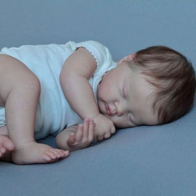 Angelbaby Reborn Baby Boy Realistic Newborn Doll 19 Inch 48cm Real Life Cute Sleeping Babies Soft Silicone Doll Toys