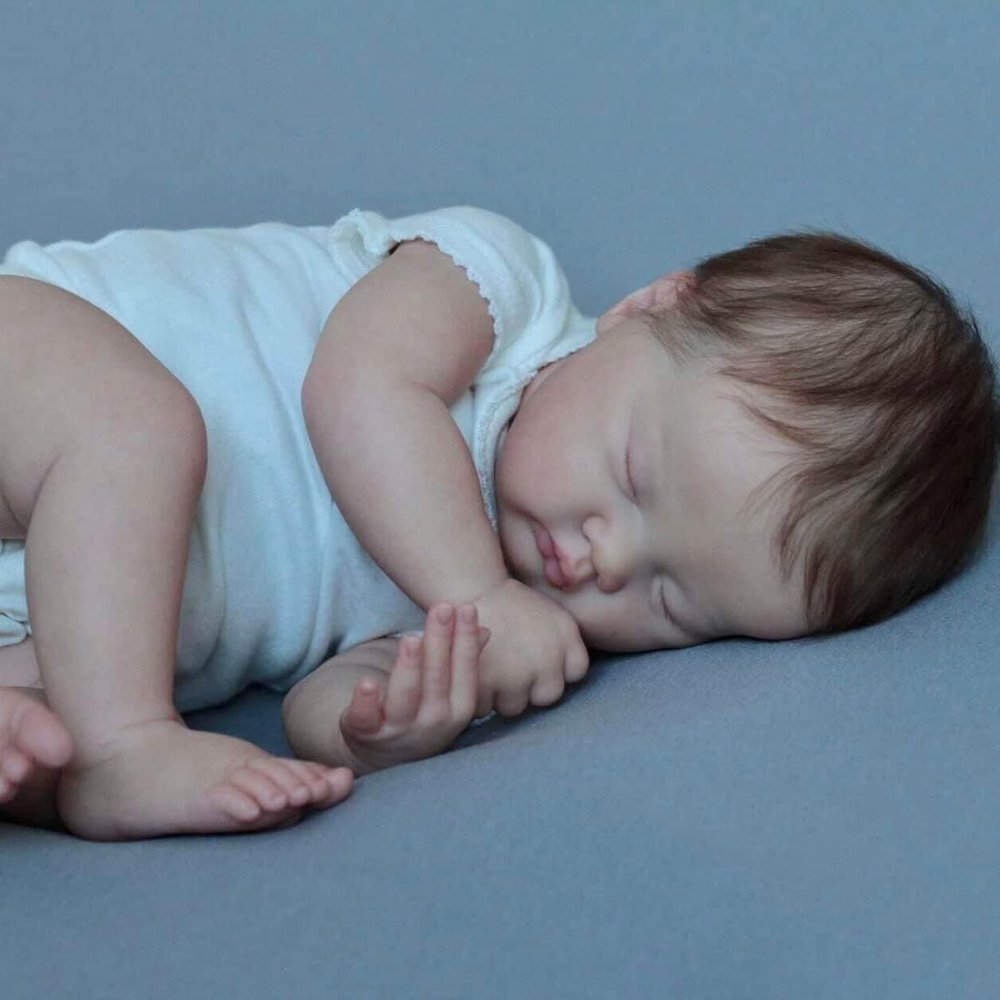 Angelbaby Reborn Baby Boy Realistic Newborn Doll 19 Inch 48cm Real Life Cute Sleeping Babies Soft Silicone Doll Toys