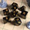 LUCKY-M Gemstone Dice DND, Handmade Dice Obsidian Dungeons and Dragons RPG Sets D&D Accessories DND Gift Natural Stone (Obsidian) view 2