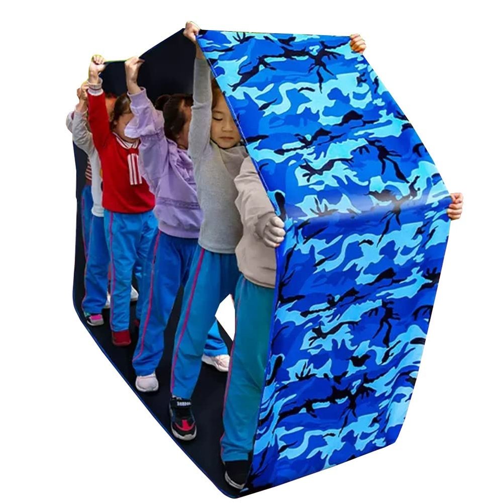 Blue Outdoor Party Teamwork Games Playing Run Mat, Adult Kids Group Collaboration Fun Sports Games Waterproof Oxford Cloth Mats (Size : Adult-8M//26FT)