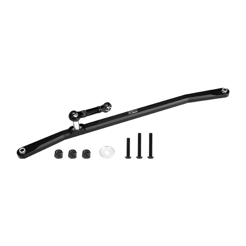 GPM Upgrades Aluminum 6061-T6 Front Steering Tie Rods for 1/8 LMT Solid Axle 4WD Monster Truck LOS04022/ 1/8 4WD Solid Axle Mega Truck BrushlessLOS04024 RC Car (Black)