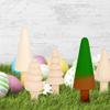 40 Pcs Small Wooden Mushroom Unfinished Wood Christmas Tree Wooden Tree for Painting Craft DIY Trees Easter Decoration Mini Wood Crafts DIY Graffiti Wooden Tree DIY Wood Trees view 3