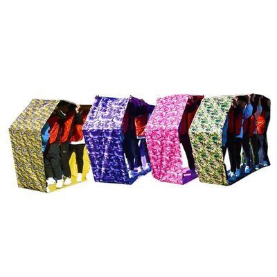 4PCS Teamwork Games Playing Run MatOutdoor Activities Carnival Fun Games Competition Games Rolling Running Mats, Yellow/Blue/Pink/Purple (Size : Kids-4M/13FT)