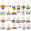 Kigeli 60 Valentine's Day Gift Gay Pride Rainbow Keychain Gift Lgbtq Pride Trinkets Accessories Bulk Gay Stuff Keyring (Classic) view 1