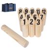 Wooden Throwing Game Set, 12 Numbered Block Tossing Game with Wooden Box, Outdoor Backyard Game for Kids Adults Family, Floor Games for School Field Day Lawn Beach Park view 1