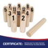 Wooden Throwing Game Set, 12 Numbered Block Tossing Game with Wooden Box, Outdoor Backyard Game for Kids Adults Family, Floor Games for School Field Day Lawn Beach Park view 4