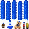 Sratte 50 Pcs Miniature Construction Hat Mini Construction Toy Doll Hats Plastic Miniature Bottle Topper for Party(Blue) view 1