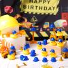 Sratte 50 Pcs Miniature Construction Hat Mini Construction Toy Doll Hats Plastic Miniature Bottle Topper for Party(Blue) view 4
