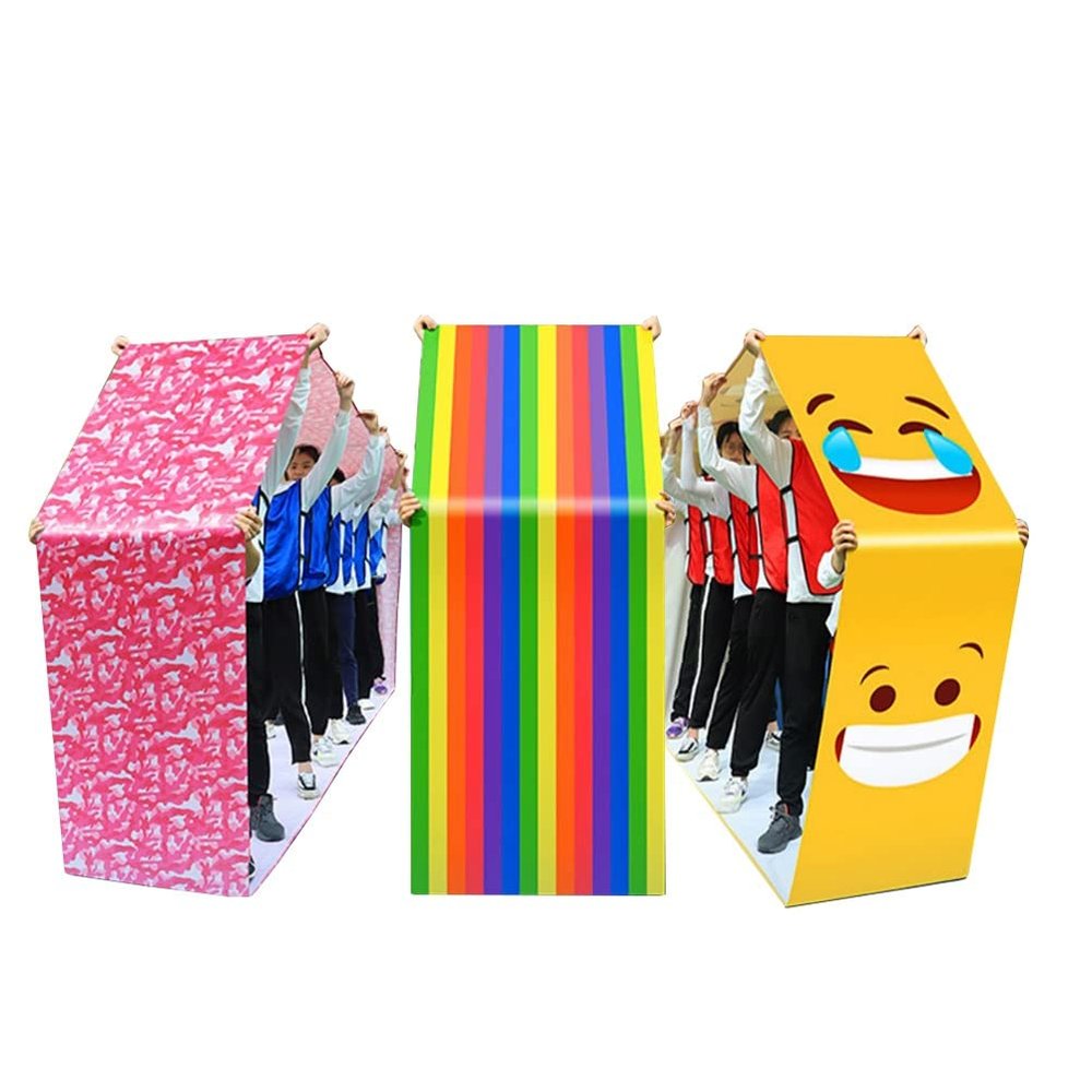 3PCS Outdoor Teamwork Games Playing Run Mat, Adult Kids Team Building Team Collaboration Game Rolling Running Mat (Size : Kids-6M/20FT)