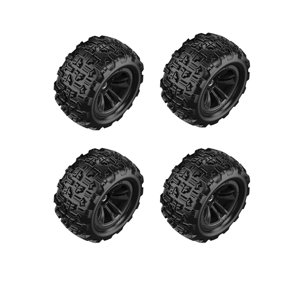 4PCS Original 12mm Hex Hub Wheel Rims & Rubber Tires for 1/16 Off-Road RC Car, 16208, 16209, 16210, H16BM, H16GT, H16H