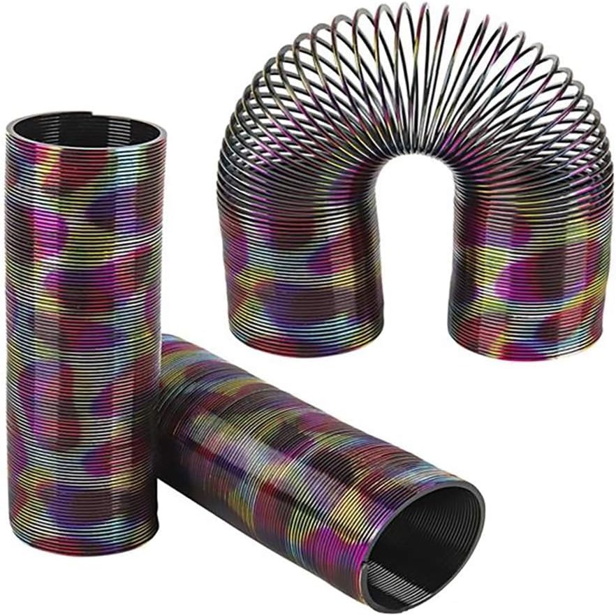 The Dreidel Company Coil Spring, Super Long Rainbow Metallic, Goody Bag Fillers, Party Favor for Kids, 6" (6-Pack)