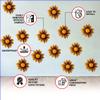 24x Boho Daisy Wall Stickers - Brown Flowers Room Decor Decals - Bedroom Peel and Stick Vinyl Decal - Kids Girls Nursery Floral Decoration (12") view 3