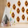 24x Boho Daisy Wall Stickers - Brown Flowers Room Decor Decals - Bedroom Peel and Stick Vinyl Decal - Kids Girls Nursery Floral Decoration (12") view 4