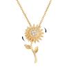 Aphro to My Daughter - Sunflower Fidget Necklace, You are My Sunshine Rotating Necklace, Spinning Sunflower Necklace Pendant, Sunflower Spinner Necklace, Sunflower Necklaces for Women (#1-Golden) view 1