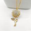 Aphro to My Daughter - Sunflower Fidget Necklace, You are My Sunshine Rotating Necklace, Spinning Sunflower Necklace Pendant, Sunflower Spinner Necklace, Sunflower Necklaces for Women (#1-Golden) view 4