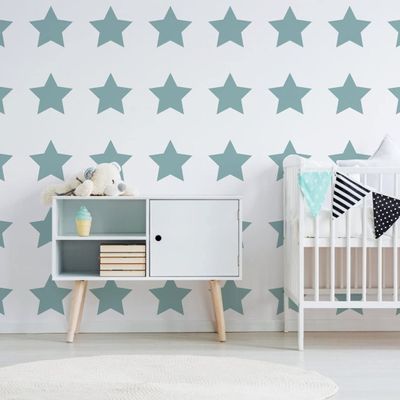 40x Star Stickers - Baby Shower Decor Set Vinyl Wall Twinkle Decal - Art Nursery Label, Star Decals, Star Decoration, Nursery Sticker (9")