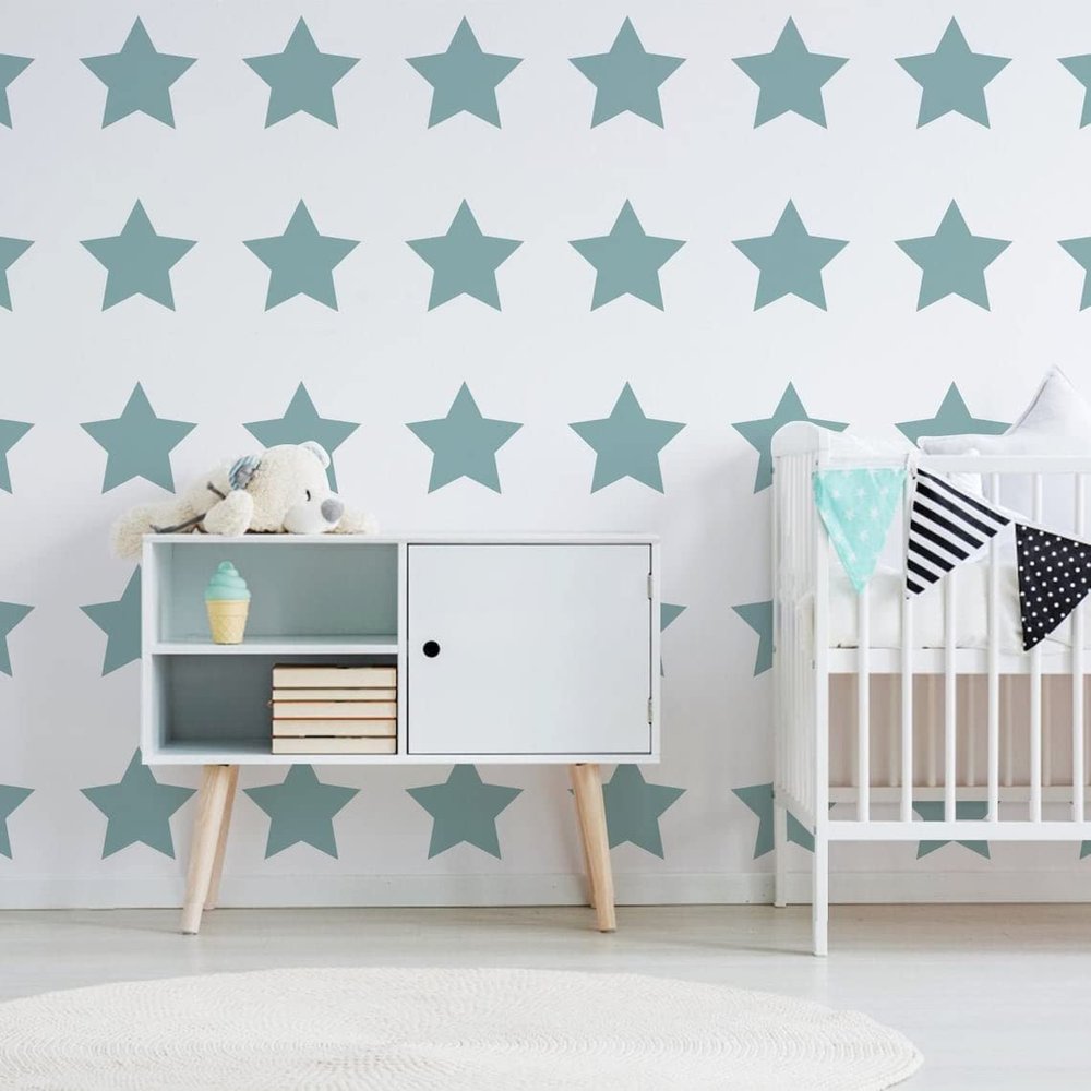 40x Star Stickers - Baby Shower Decor Set Vinyl Wall Twinkle Decal - Art Nursery Label, Star Decals, Star Decoration, Nursery Sticker (9")