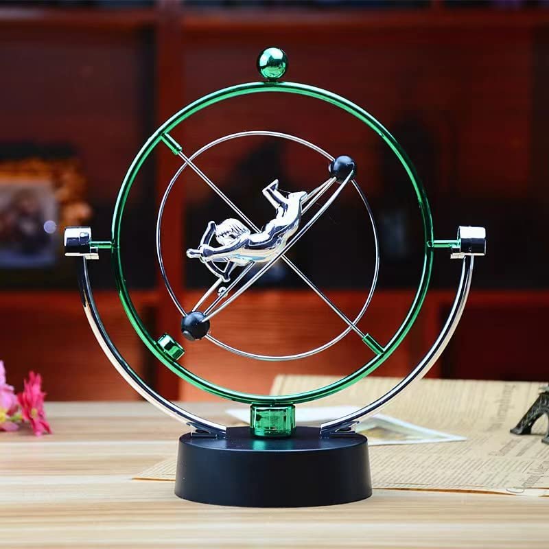 FIShang Desktop Eternal Toy - Perpetual Motion Desk Toy for Home and Office Decoration with Kinetic Energy and Galton Board (White)