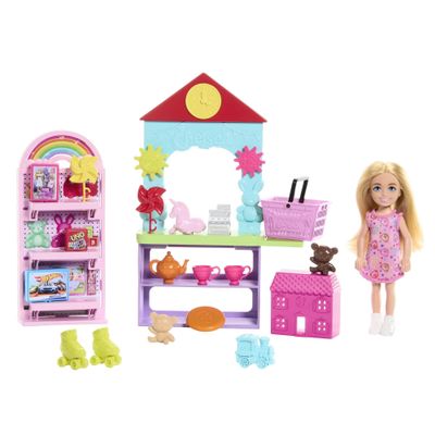 Barbie Chelsea You Can Be Toy Shop, Blonde Doll Professions with Playset, +20 Accessories, +3 Years (Mattel HNY59)