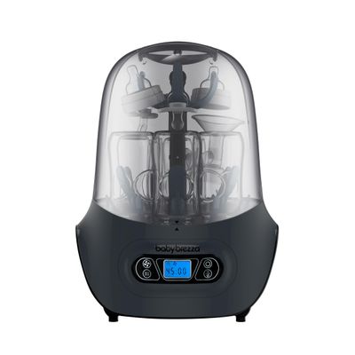 Baby Brezza Baby Bottle Sterilizer and Dryer Machine Electric Steam Sterilization - Universal Fit - Pacifiers, Glass, Plastic, and Newborn Feeding Bottles, Charcoal