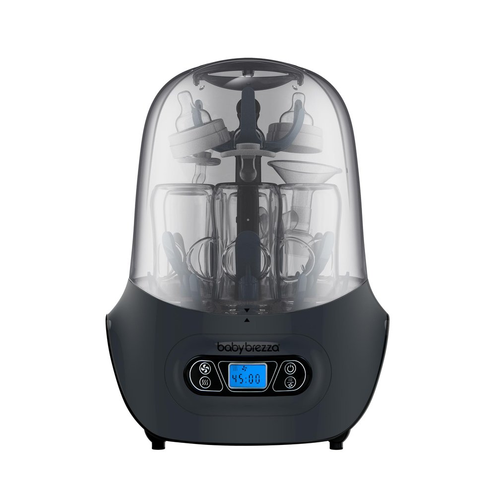 Baby Brezza Baby Bottle Sterilizer and Dryer Machine  Electric Steam Sterilization - Universal Fit - Pacifiers, Glass, Plastic, and Newborn Feeding Bottles, Charcoal