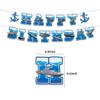 38Pcs Battleship Theme Naval Party Supplies - Happy Birthday Banner, Latex Balloons, Cupcake Toppers, Nautical Decorations for Kids Family view 2
