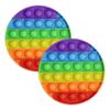 2-Pack Fenzer Pop Fidget Sensory Toys, Autism Special Needs Stress Relief Silicone Pressure Relieving Toys, Round and Square Squeeze Toys for Kids Children Adults view 1