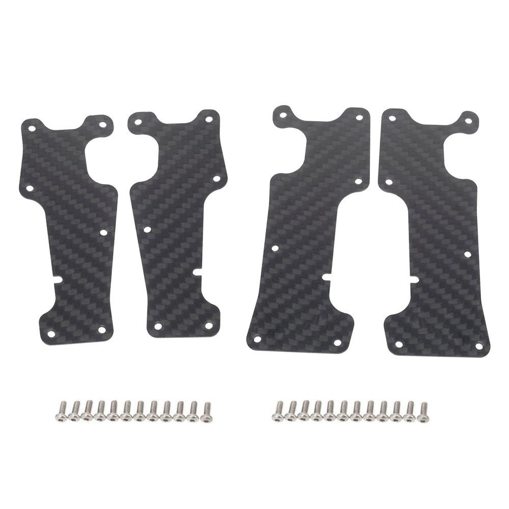 Carbon Fiber Dust-Proof Rear Suspension Arm Protection Plate Cover for Traxxas 1/8 4WD Sledge Monster Truck RC Set Black