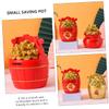 2pcs Bag Piggy Banks Red Resin Change Jars for Boys and Girls Multi-Functional Storage Decorative Home Decor Present for Families view 4